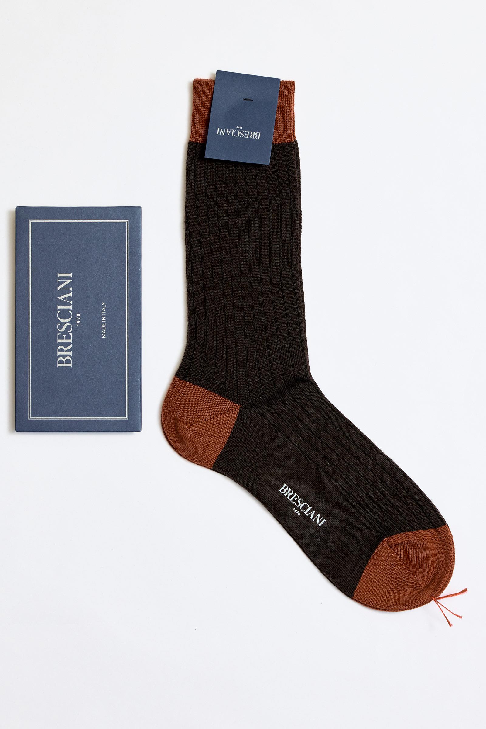 Kahve Bakır Fitilli Yün Çorap