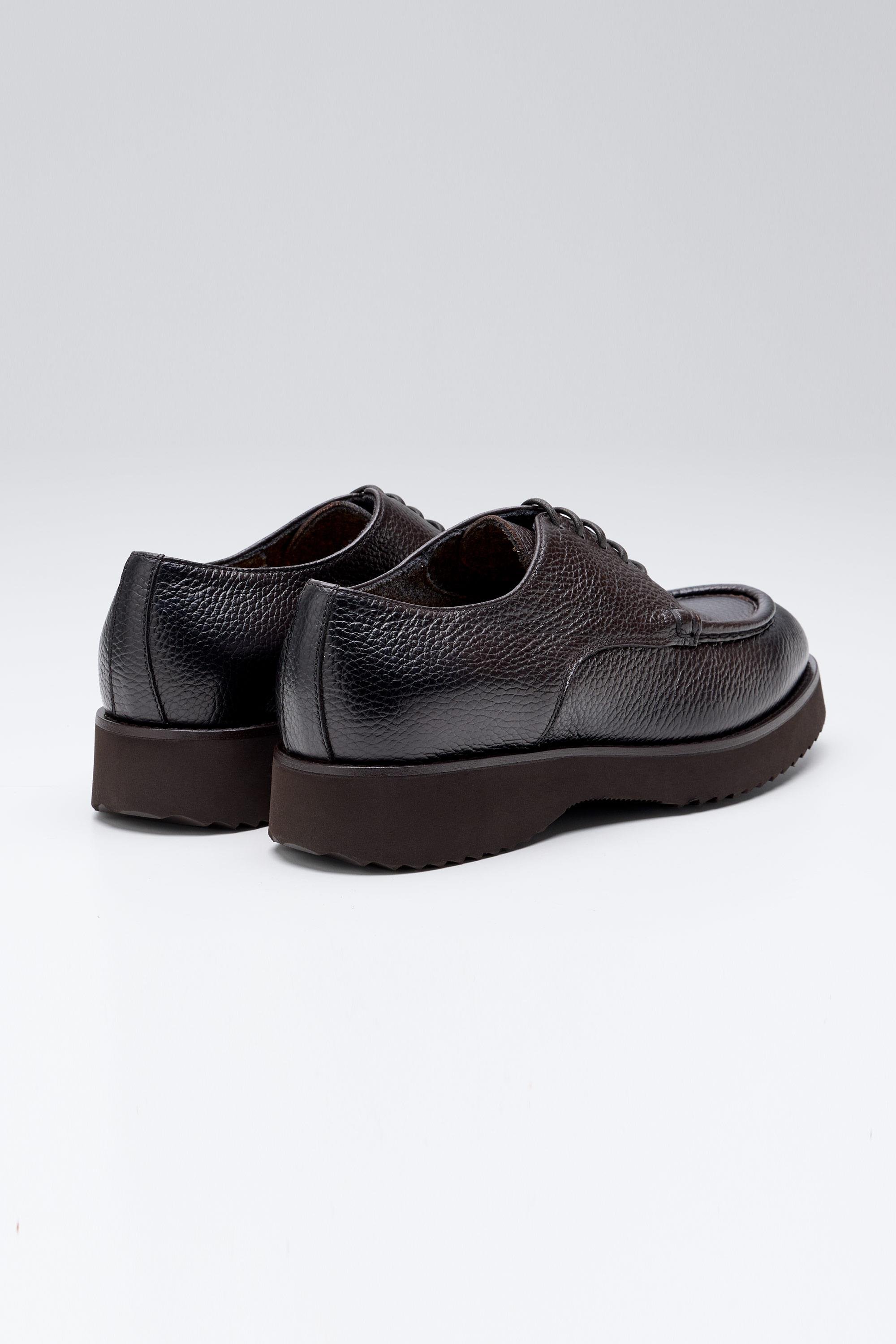 Kahverengi Bağcıklı Derby Deri Ayakkabı