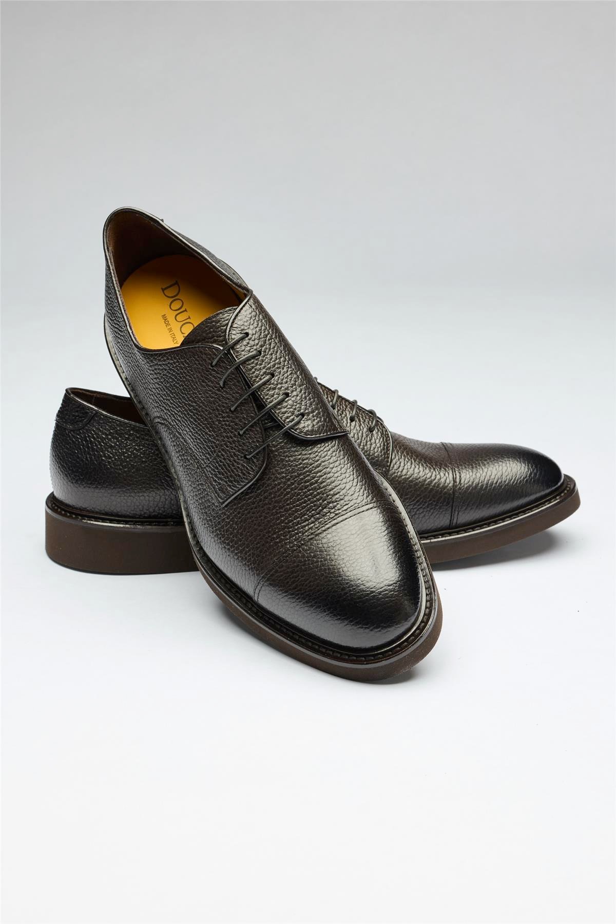 Kahverengi Bağcıklı Deri Ayakkabı