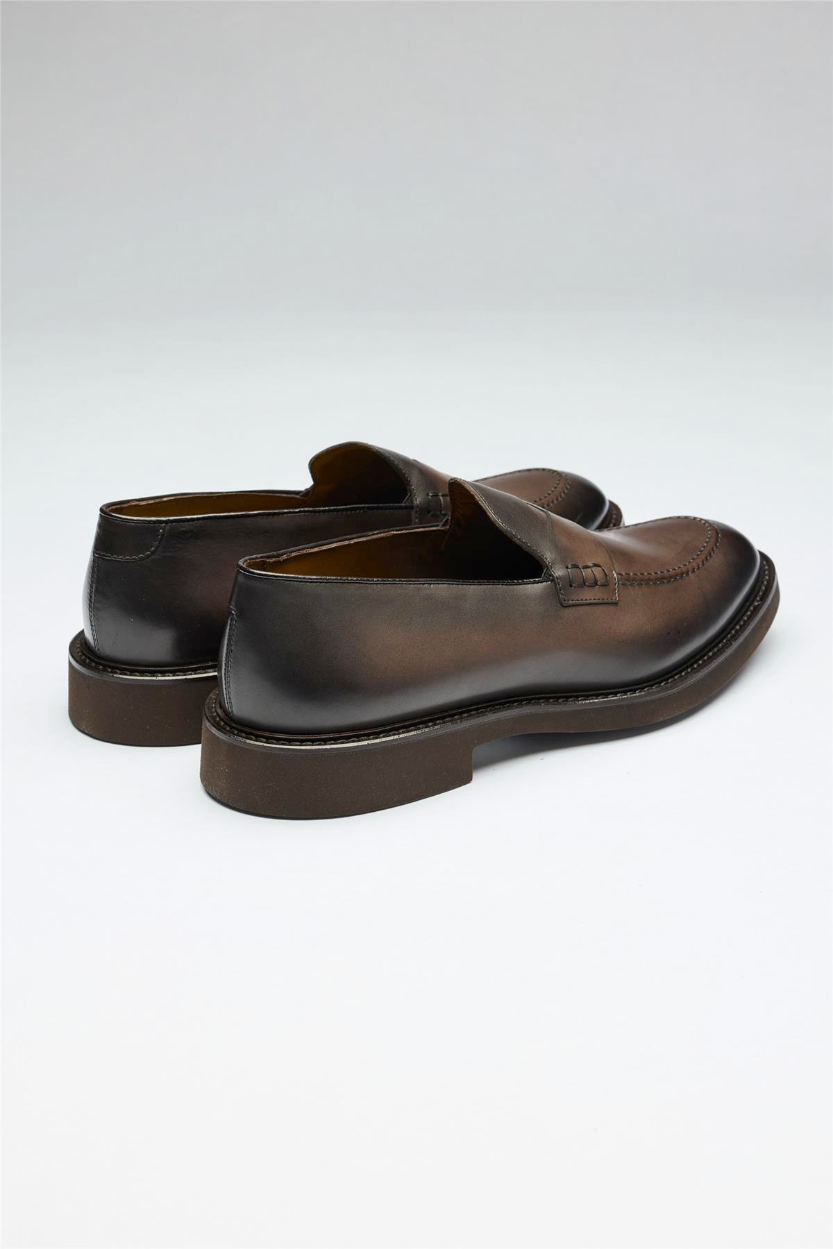 Kahverengi Deri Loafer