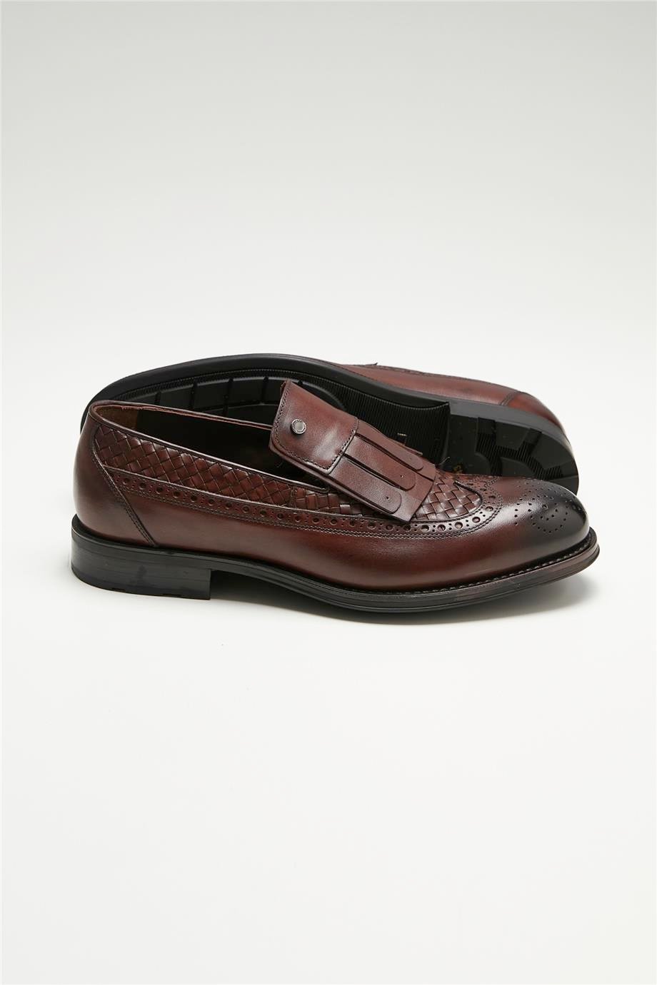Kahverengi Deri Loafer 