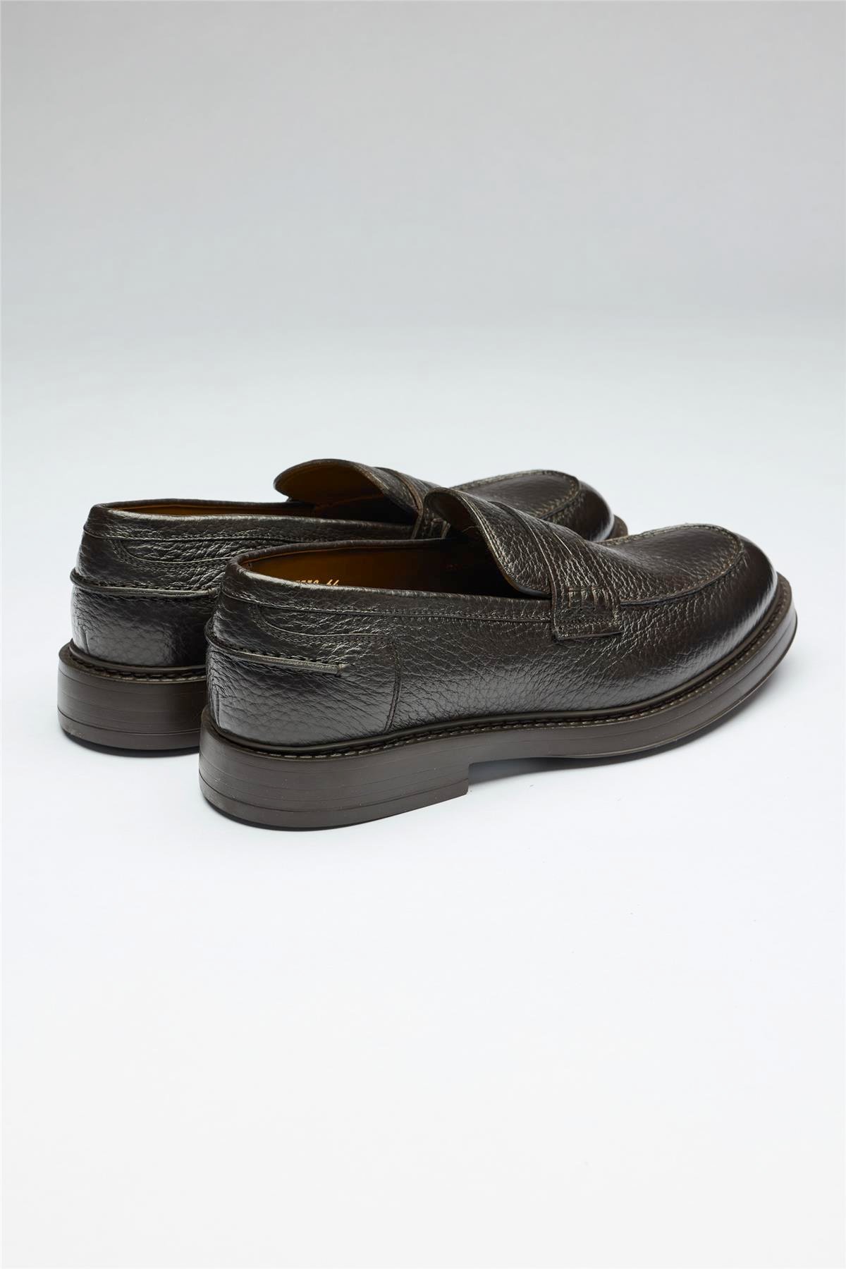 Kahverengi Deri Penny Loafer