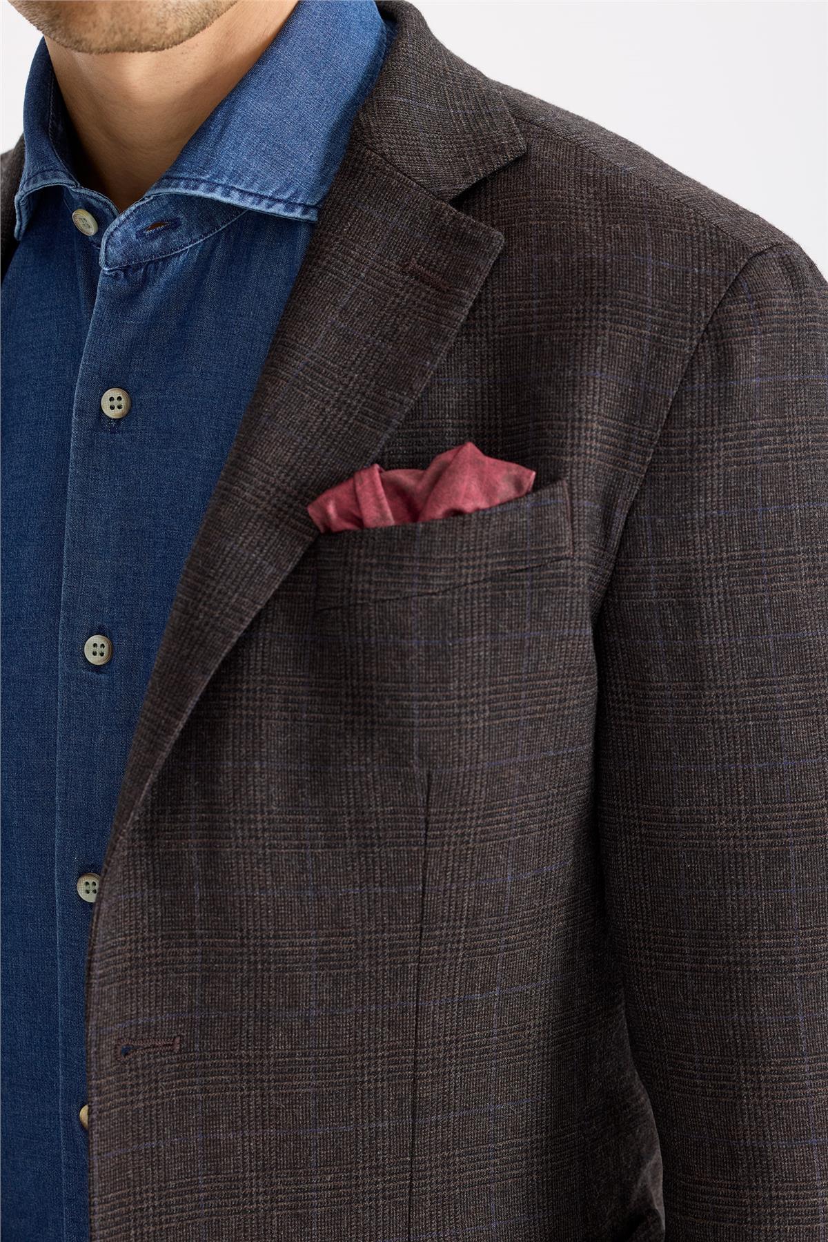 Kahverengi Flanel Yün Takım Elbise