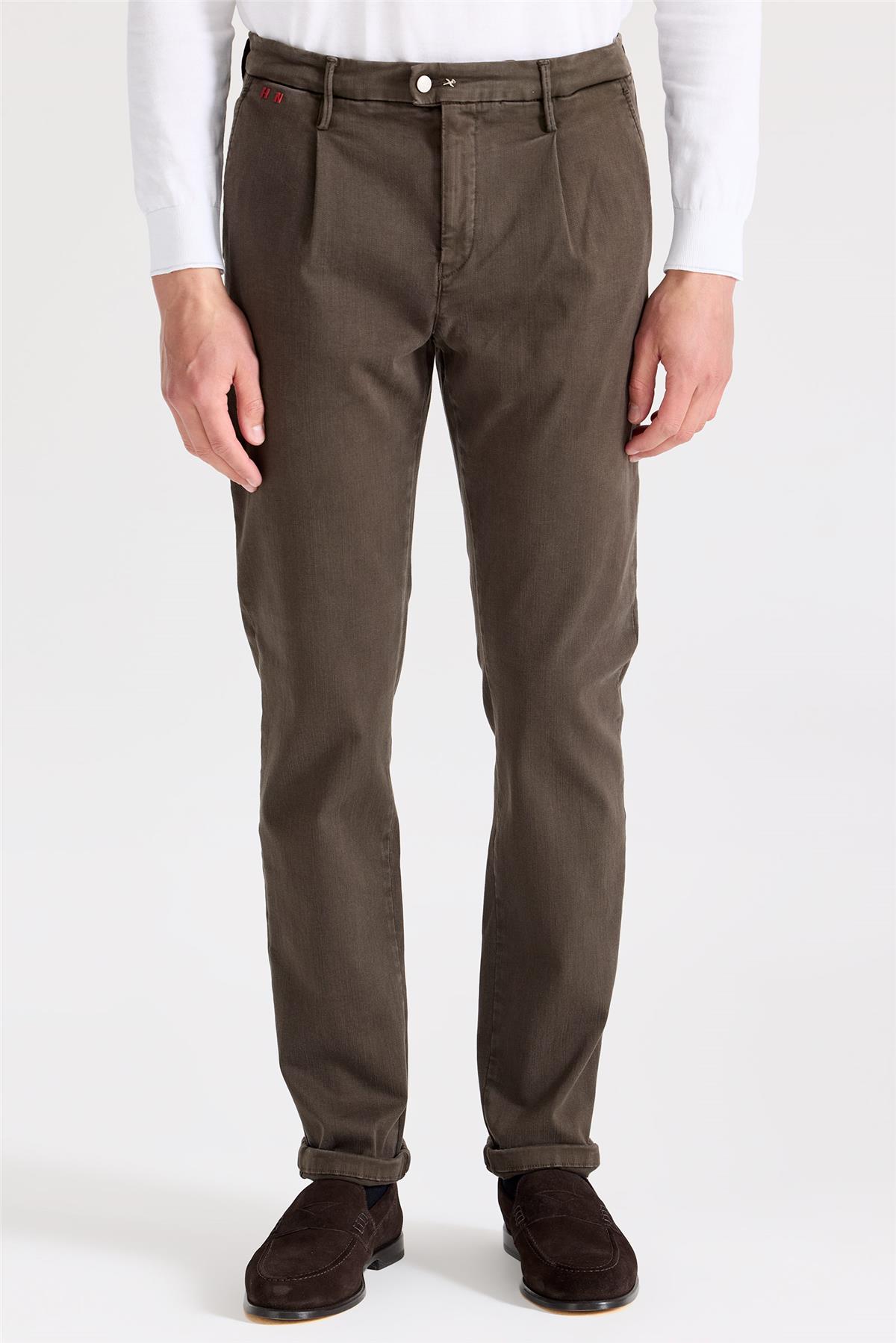 Kahverengi Pamuk Chino Pantolon