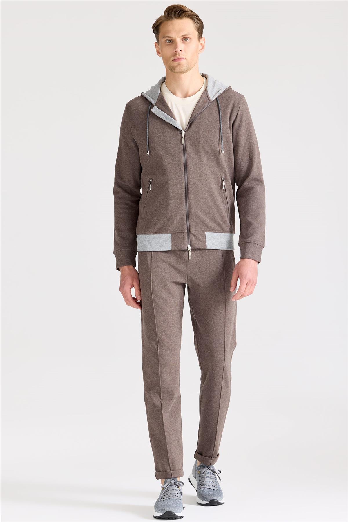 Kahverengi Pamuk Eşofman Takımı