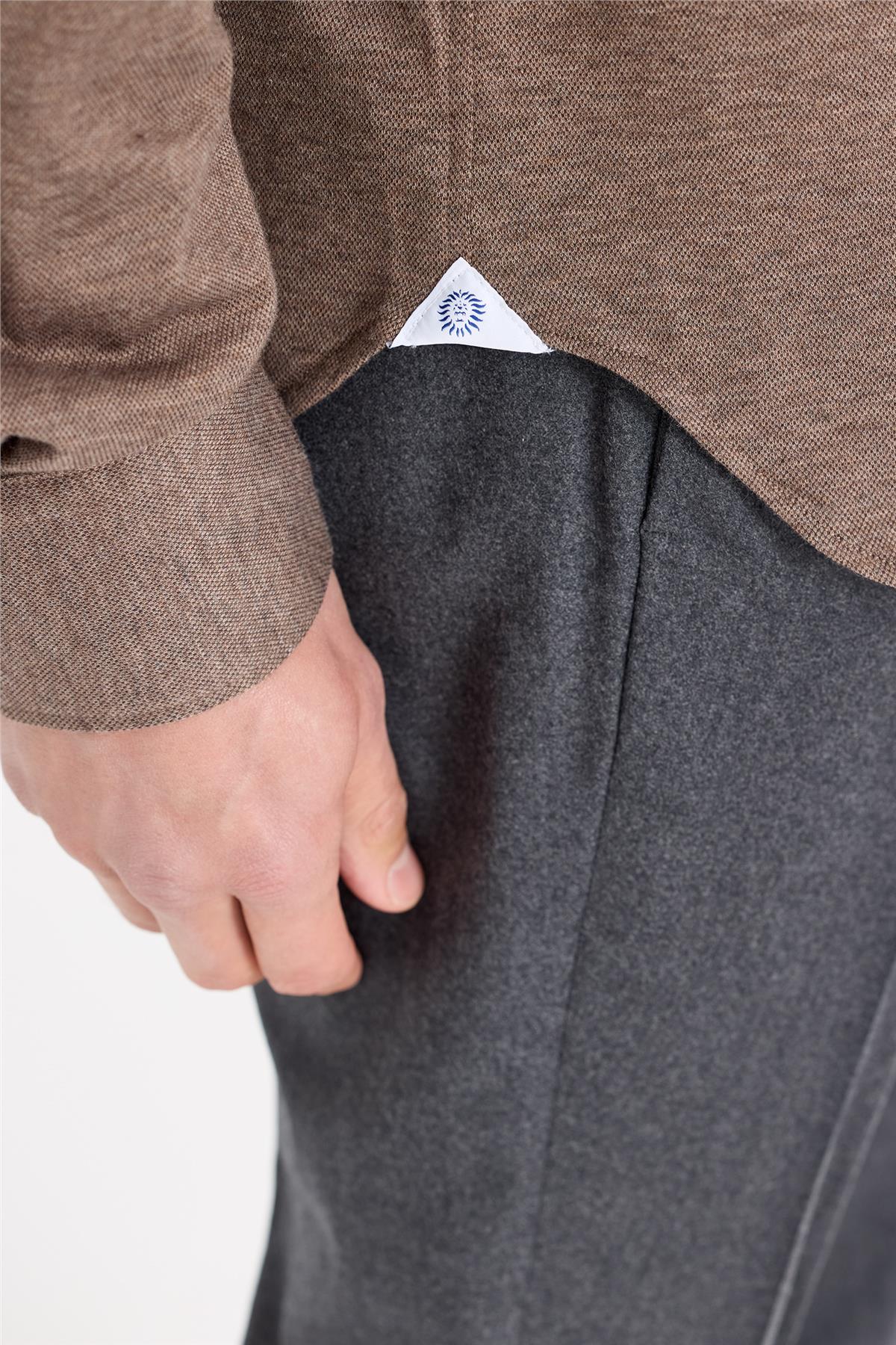 Kahverengi Pamuk Kaşmir Gömlek