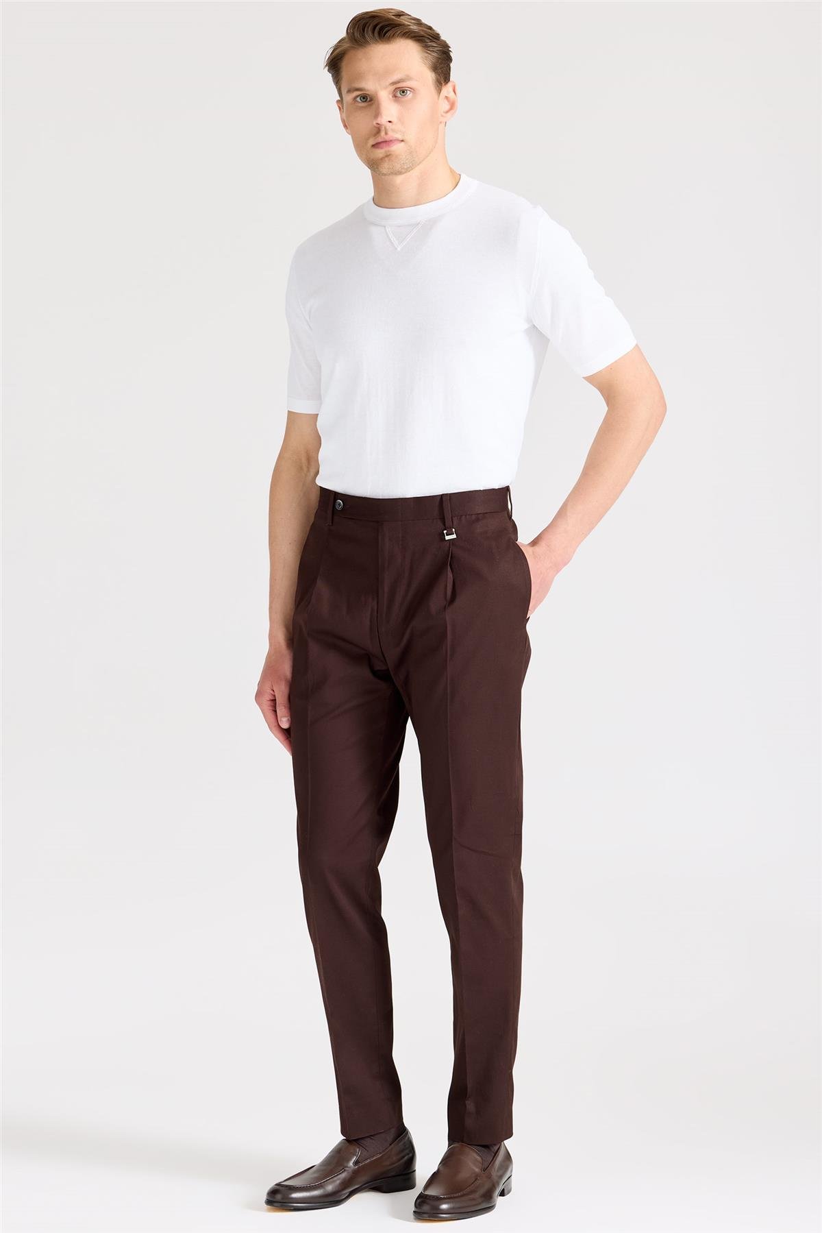 Kahverengi Pamuk Pantolon 