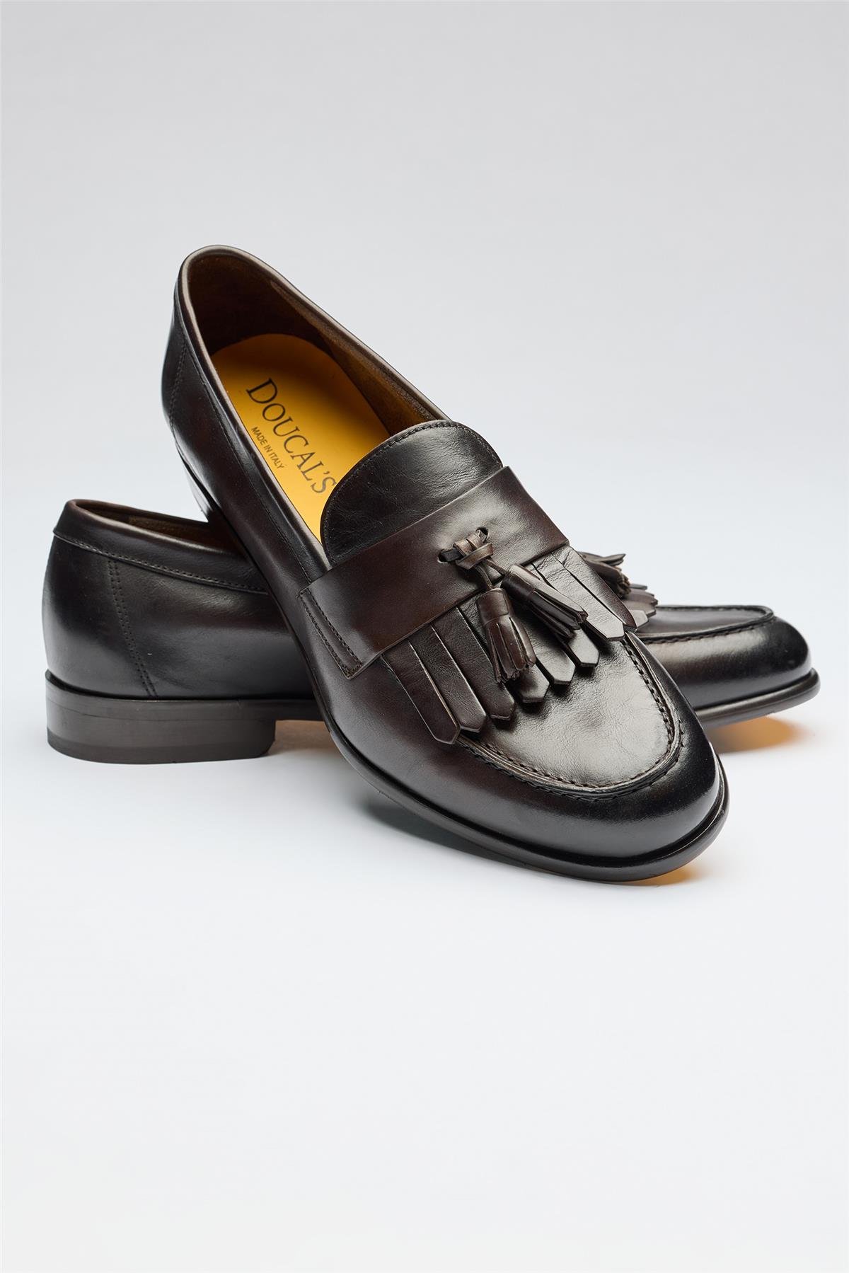 Kahverengi Püsküllü Kösele Deri Loafer