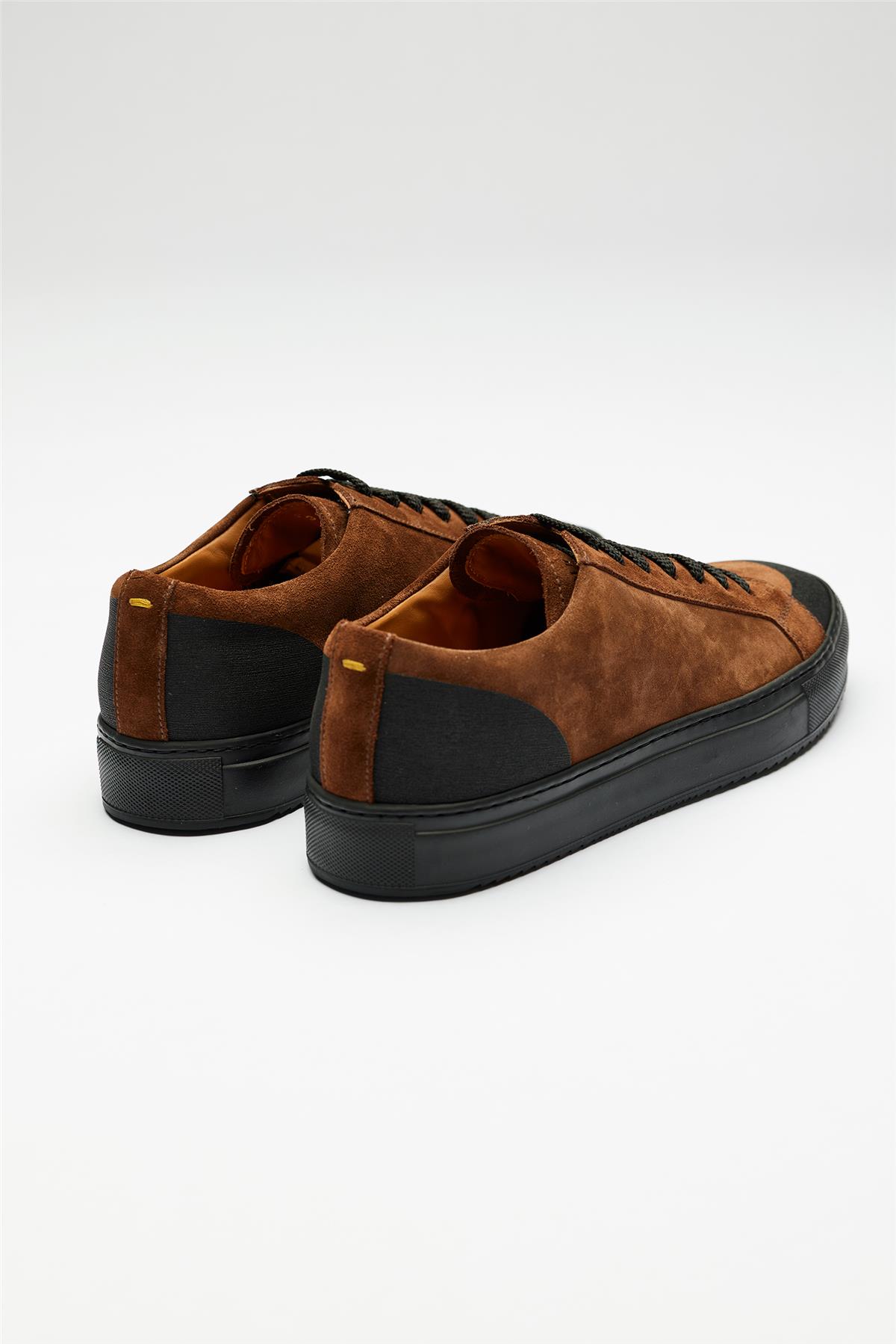 Kahverengi Süed Bağcıklı Sneaker