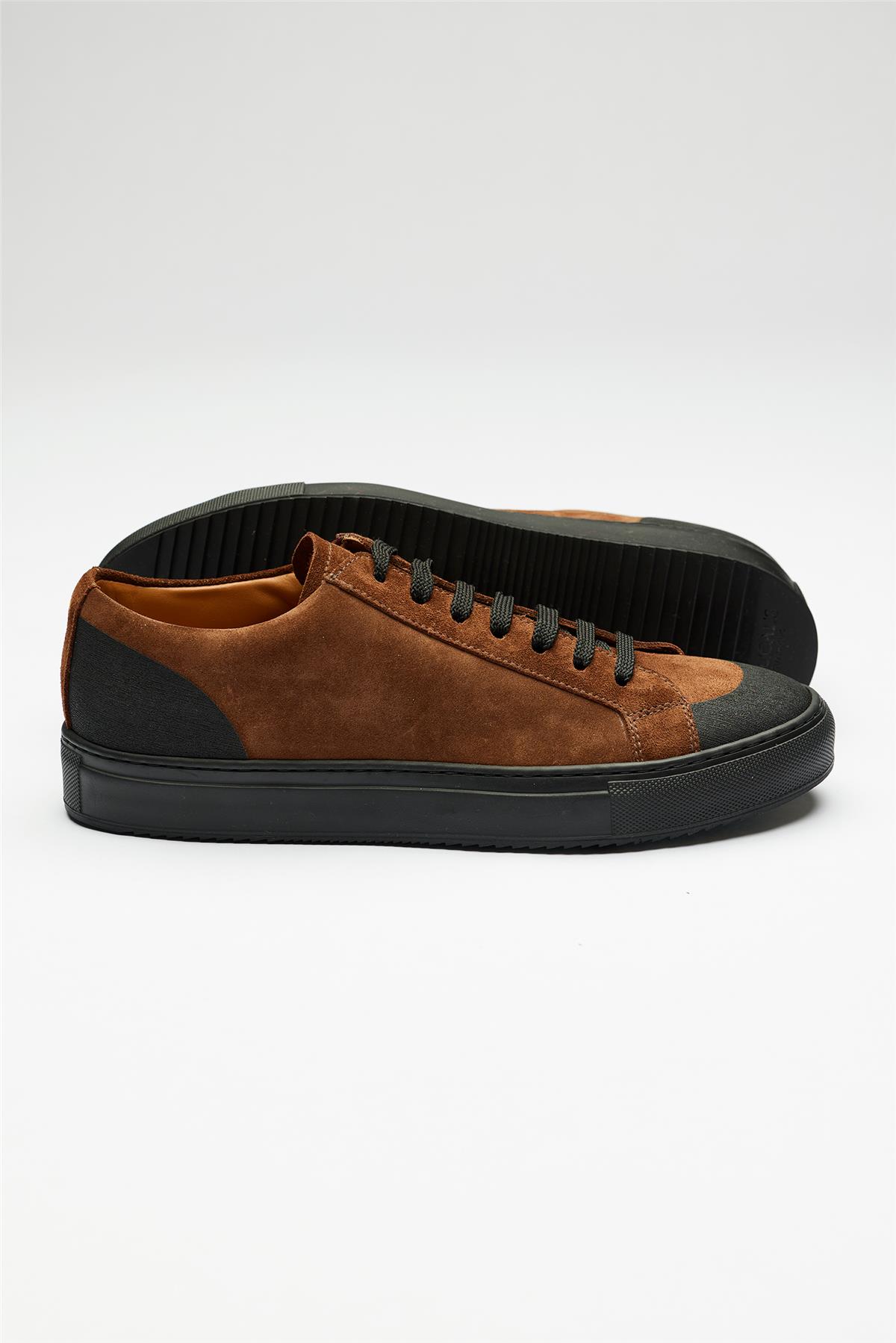 Kahverengi Süed Bağcıklı Sneaker
