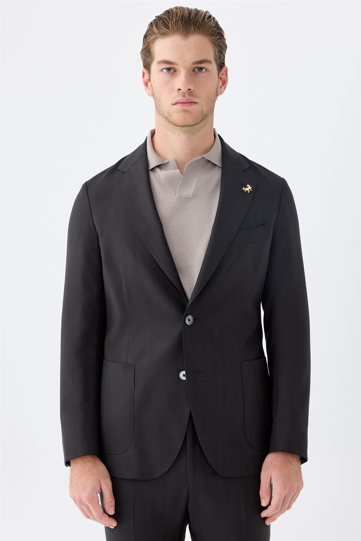 Kahverengi Zero Gravity Yün Takım Elbise 