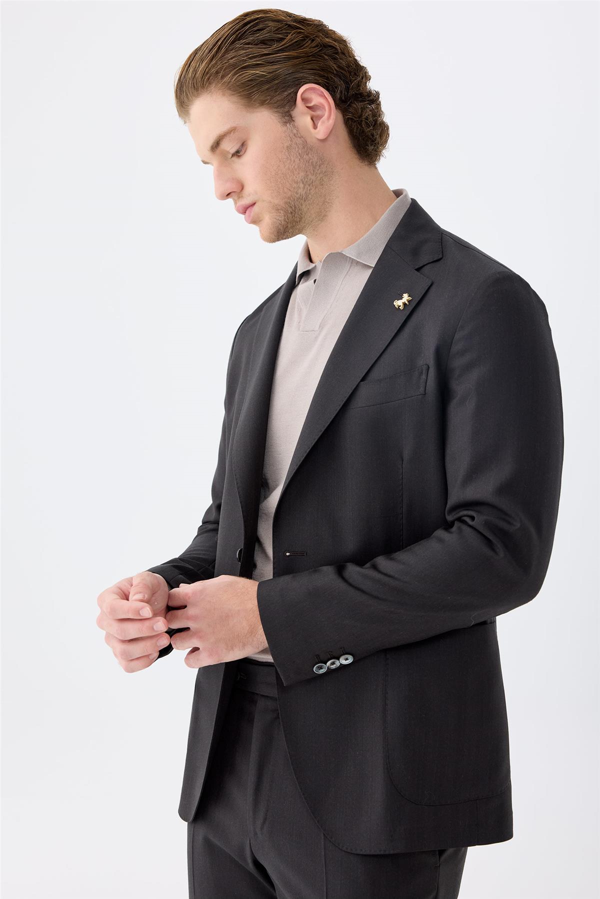 Kahverengi Zero Gravity Yün Takım Elbise 