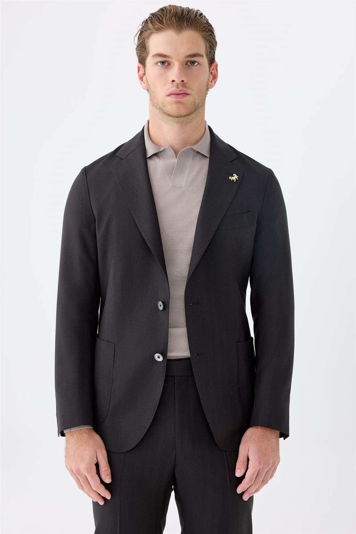 Kahverengi Zero Gravity Yün Takım Elbise 