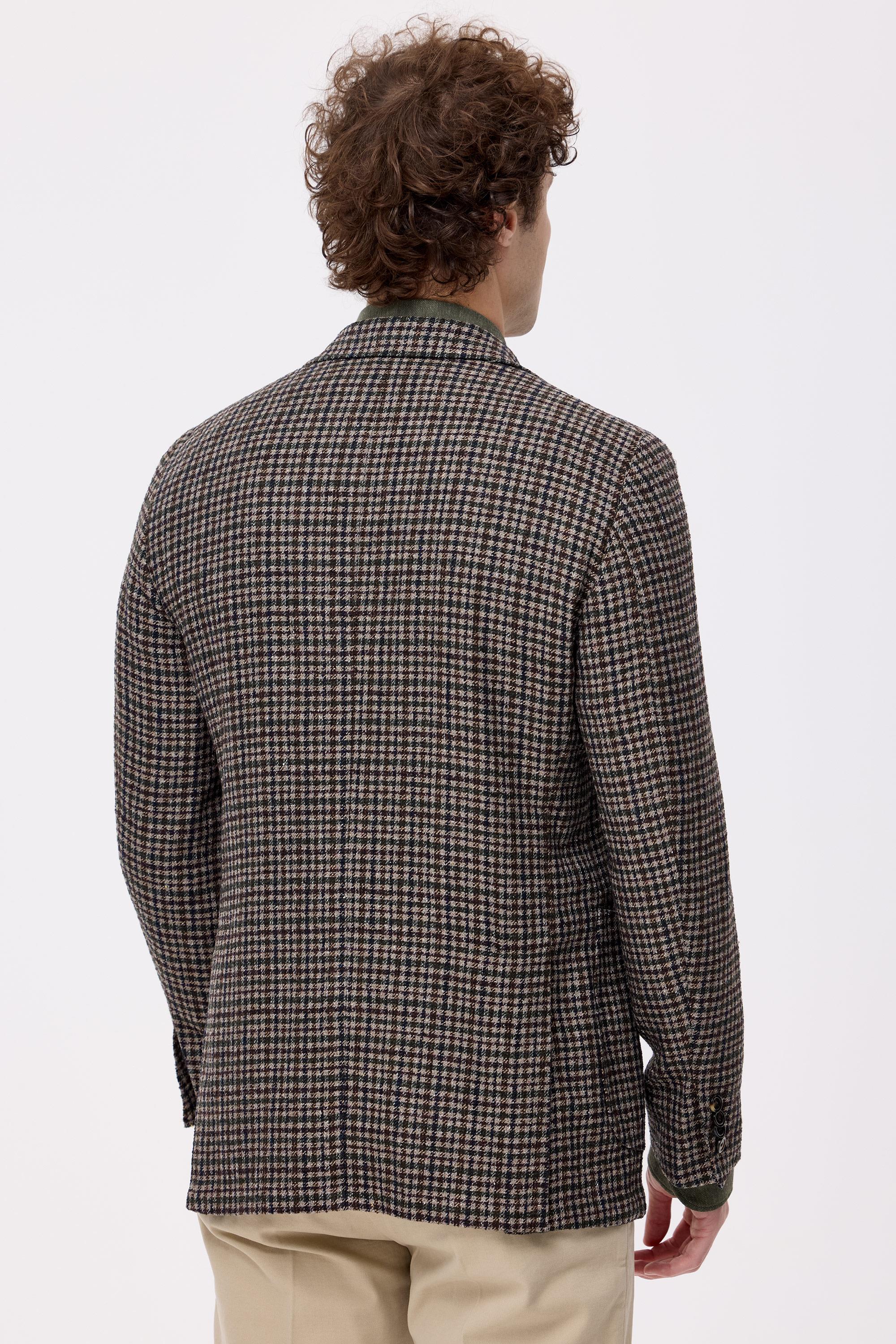 Kareli Yün İpek Kaşmir Ceket 