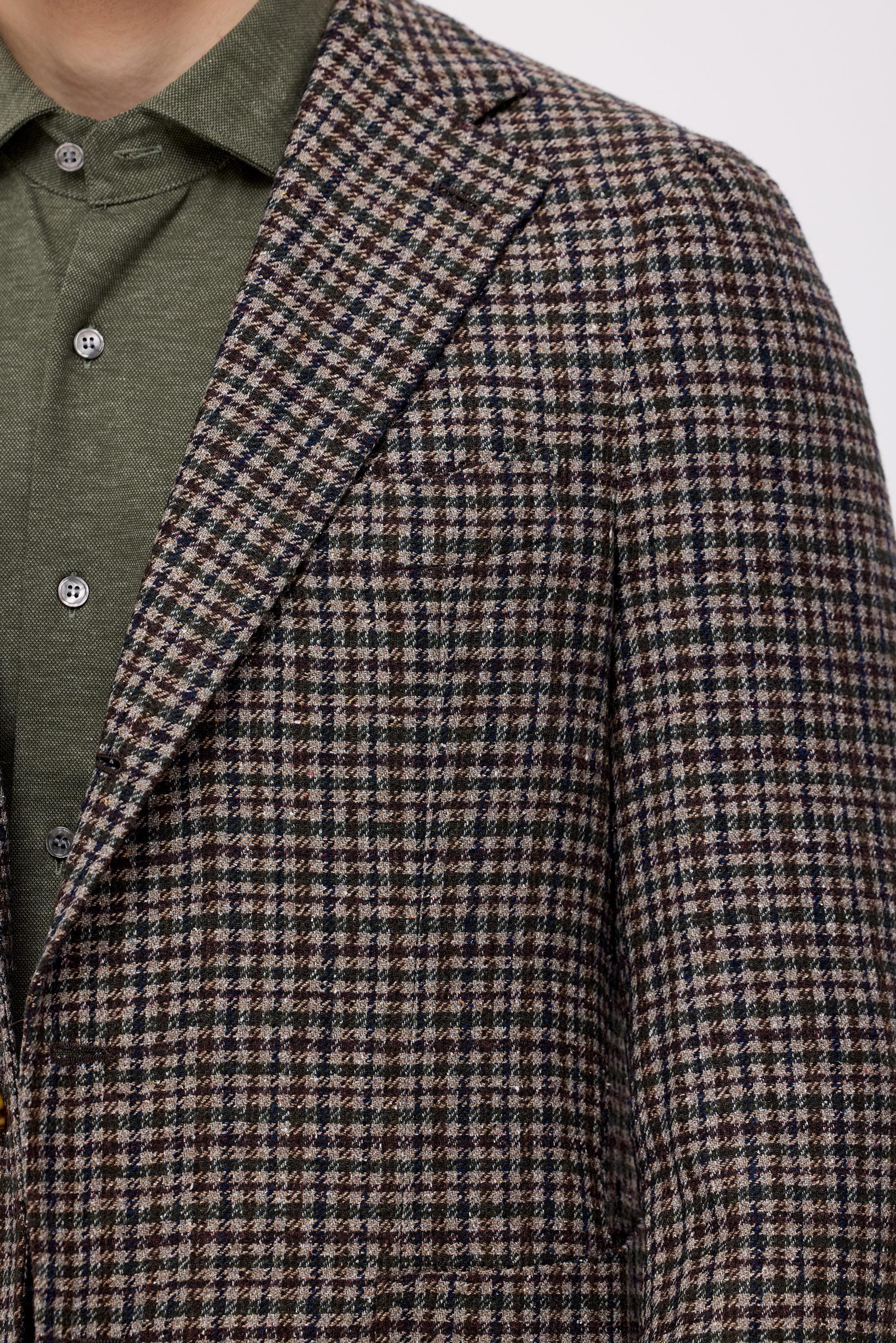 Kareli Yün İpek Kaşmir Ceket 