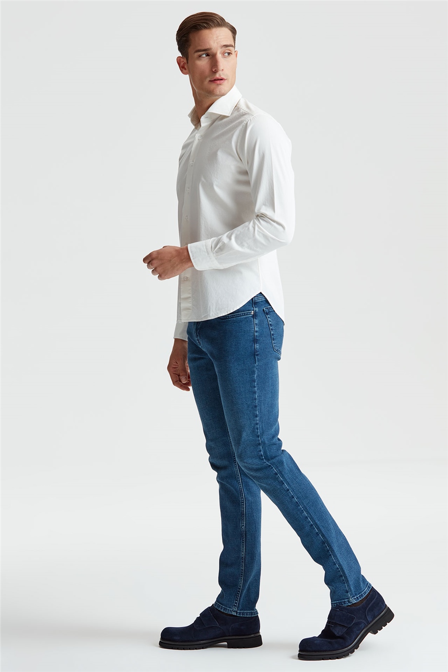 Kırık Beyaz  Denim Gömlek