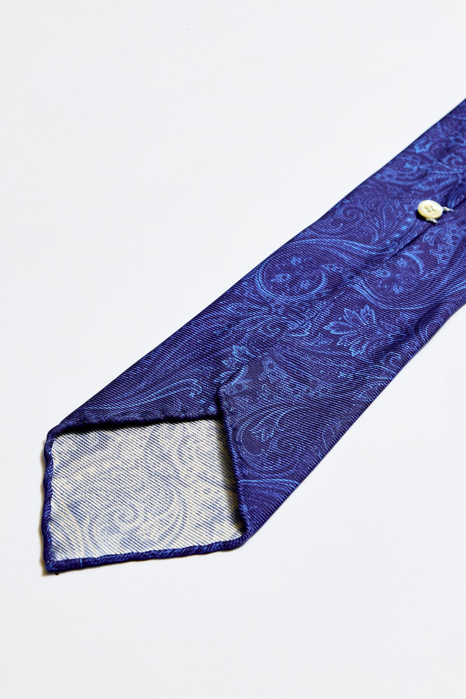 Koyu Mavi Astarsız 5 Fold İpek Kravat