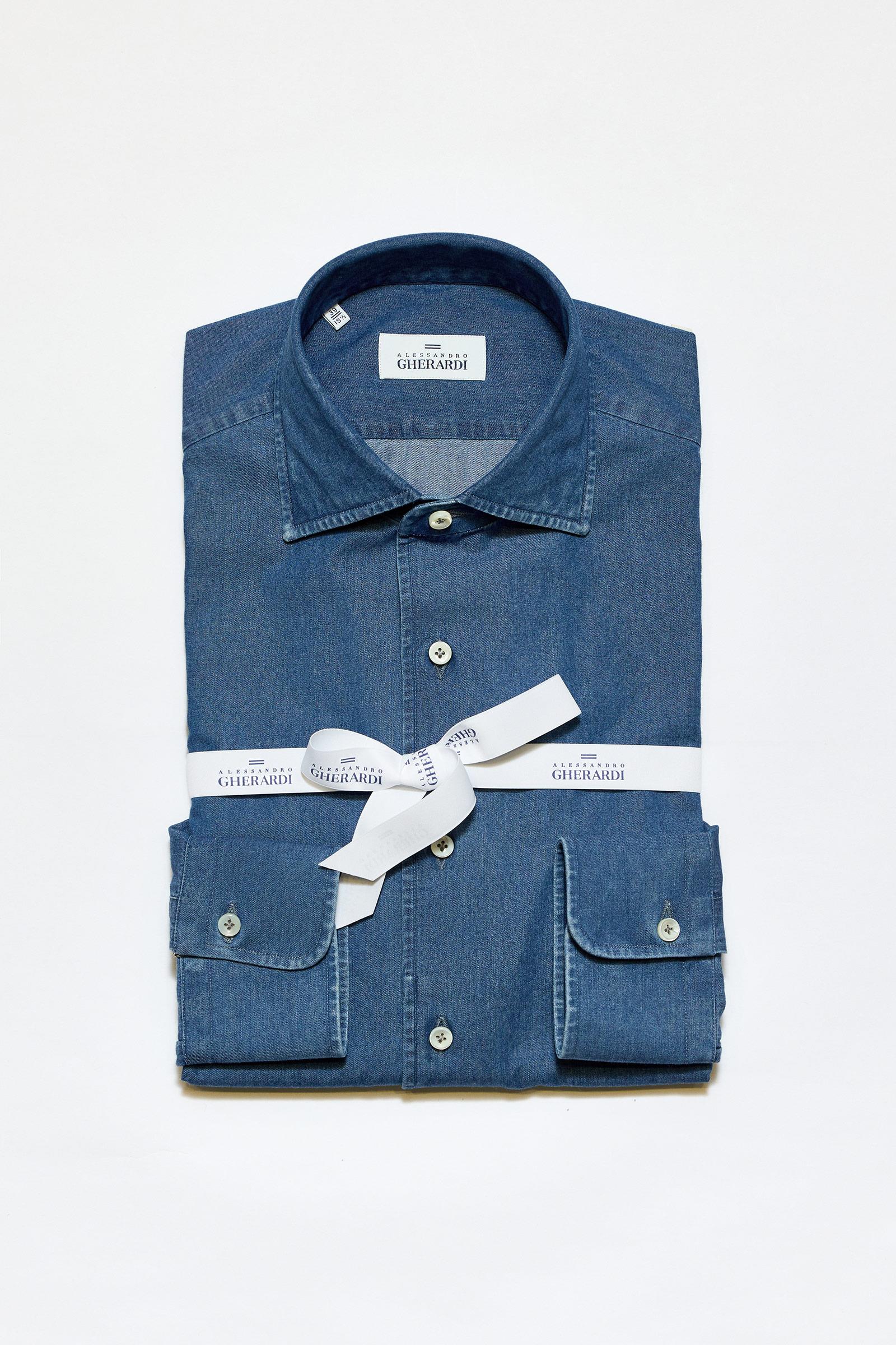 Koyu Mavi One-Piece Denim Gömlek