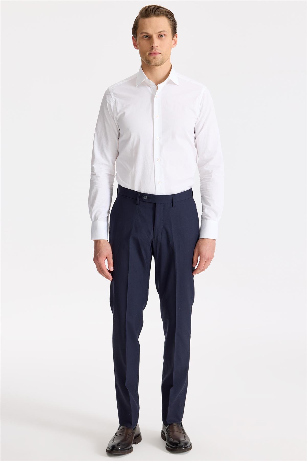 Lacivert Astarsız Yün Takım Elbise