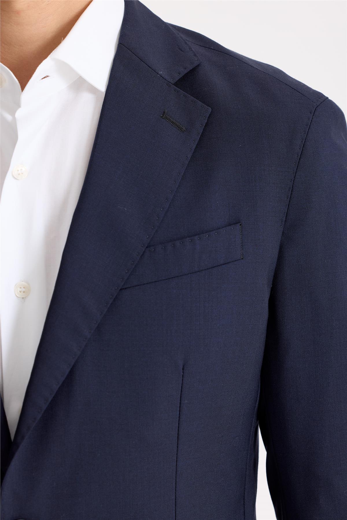 Lacivert Astarsız Yün Takım Elbise