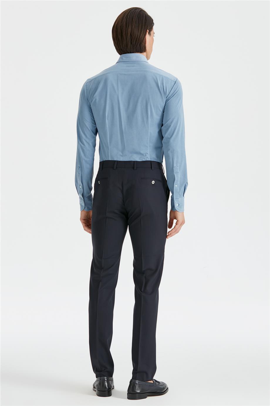 Lacivert Astarsız Yün Takım Elbise