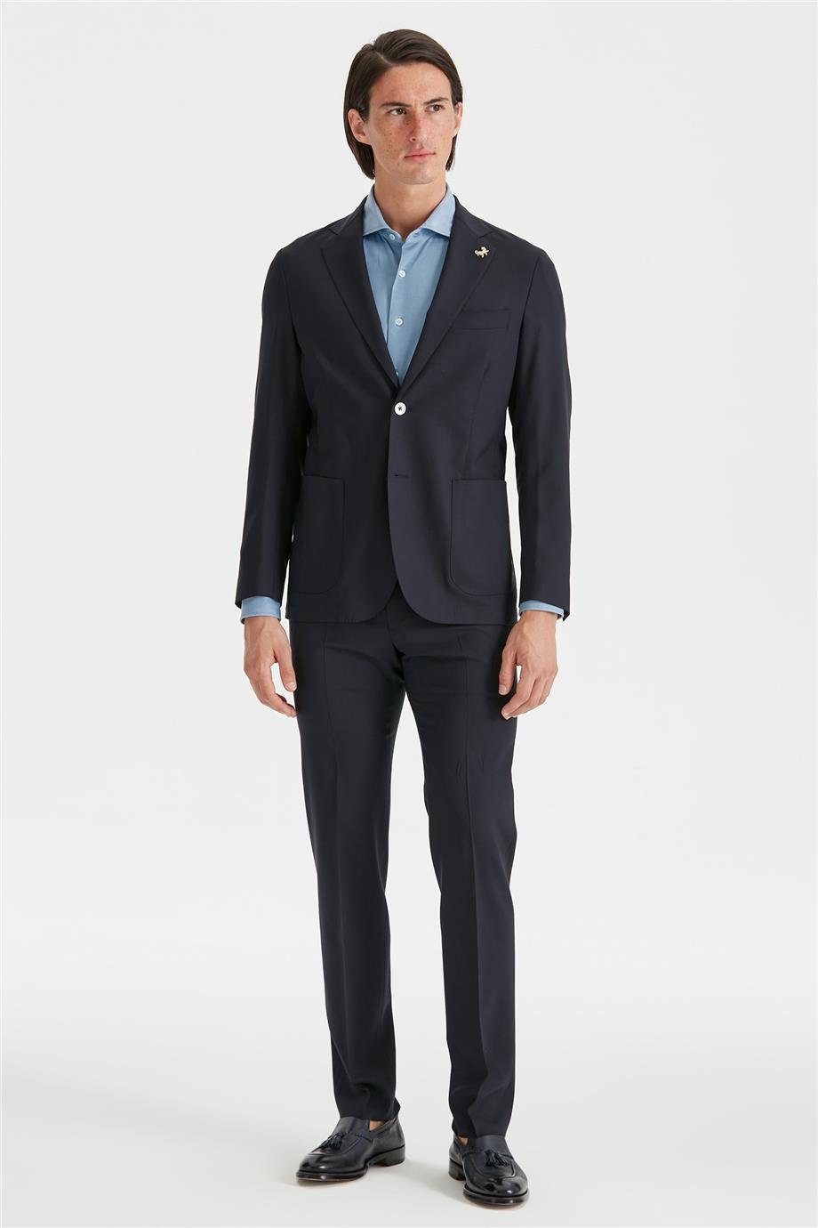 Lacivert Astarsız Yün Takım Elbise