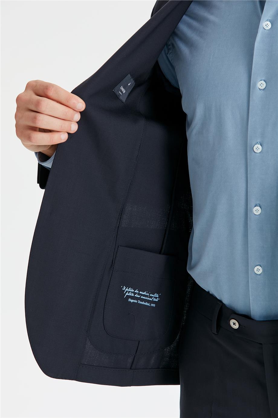 Lacivert Astarsız Yün Takım Elbise