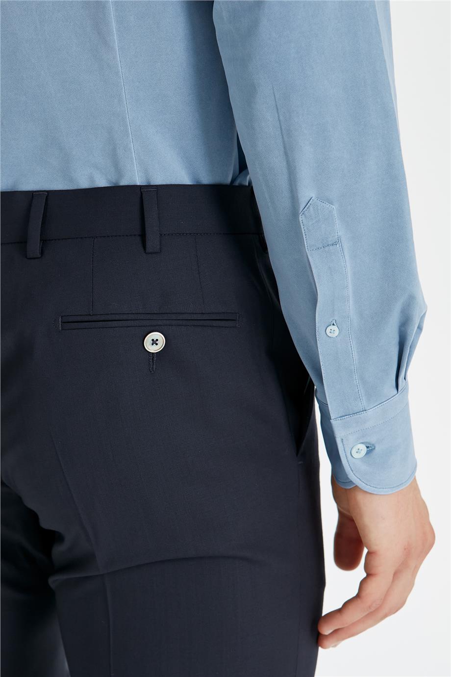 Lacivert Astarsız Yün Takım Elbise