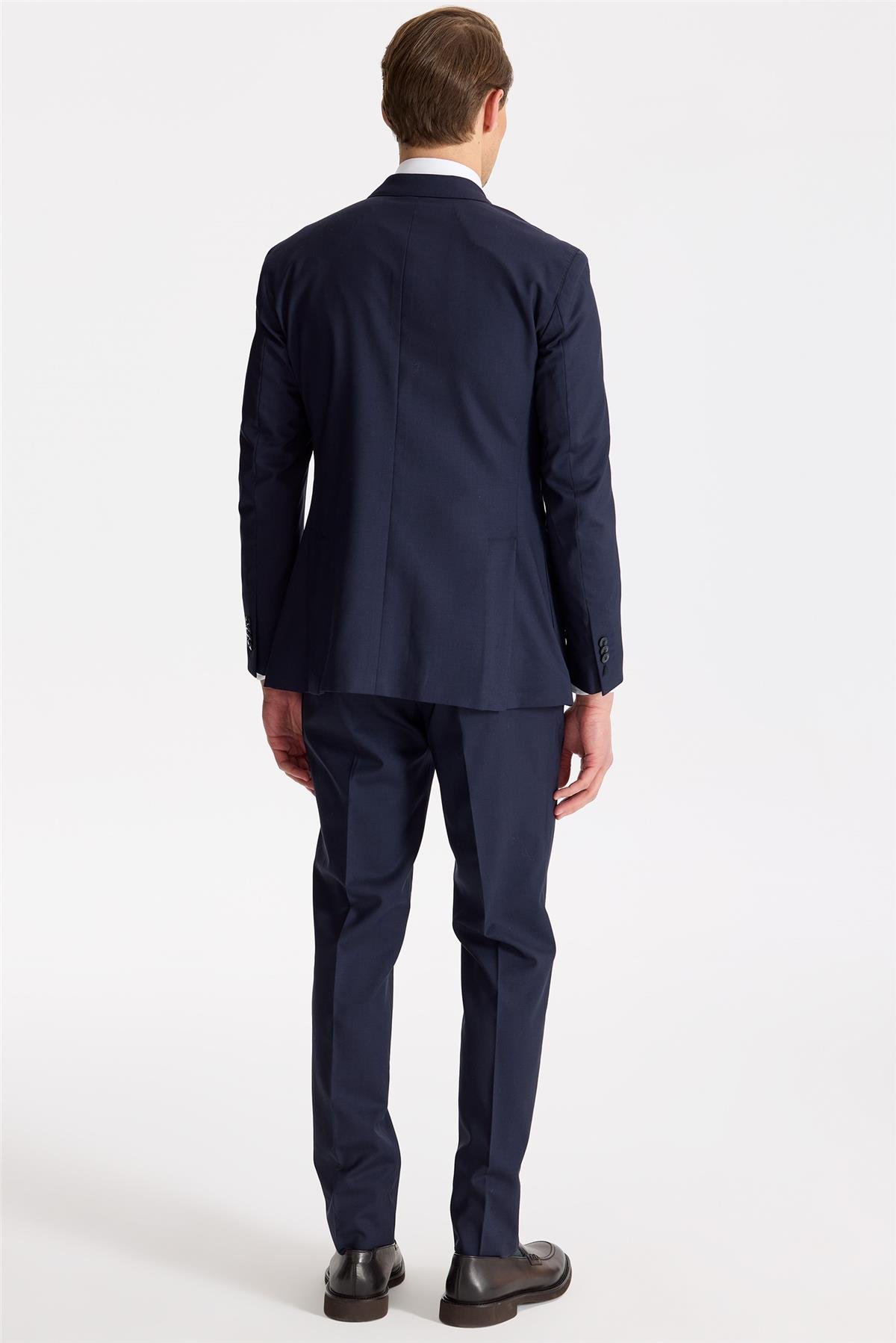 Lacivert Astarsız Yün Takım Elbise