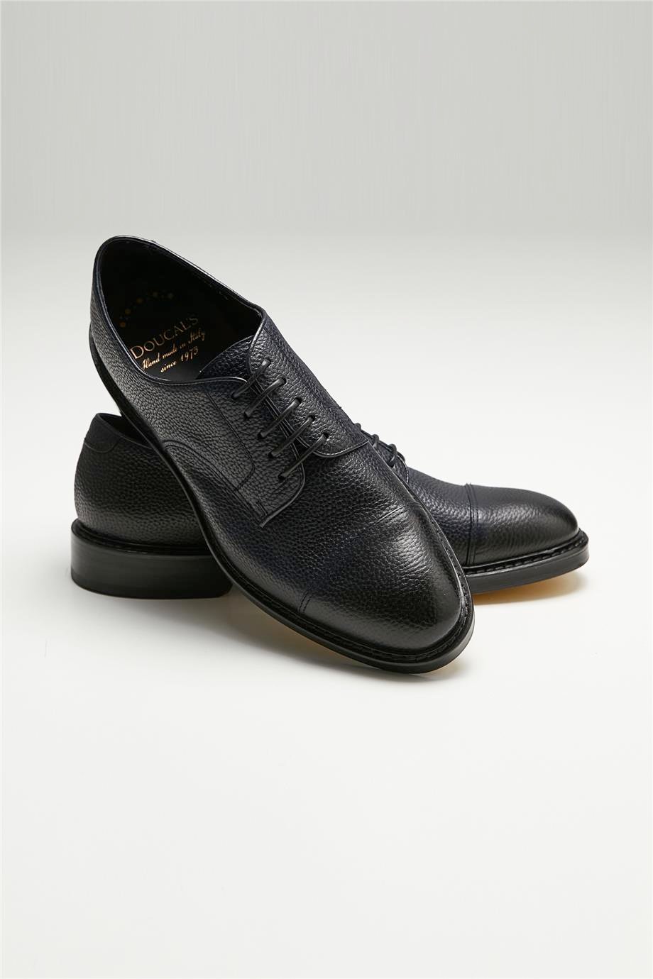 Lacivert Bağcıklı Derby Deri Ayakkabı