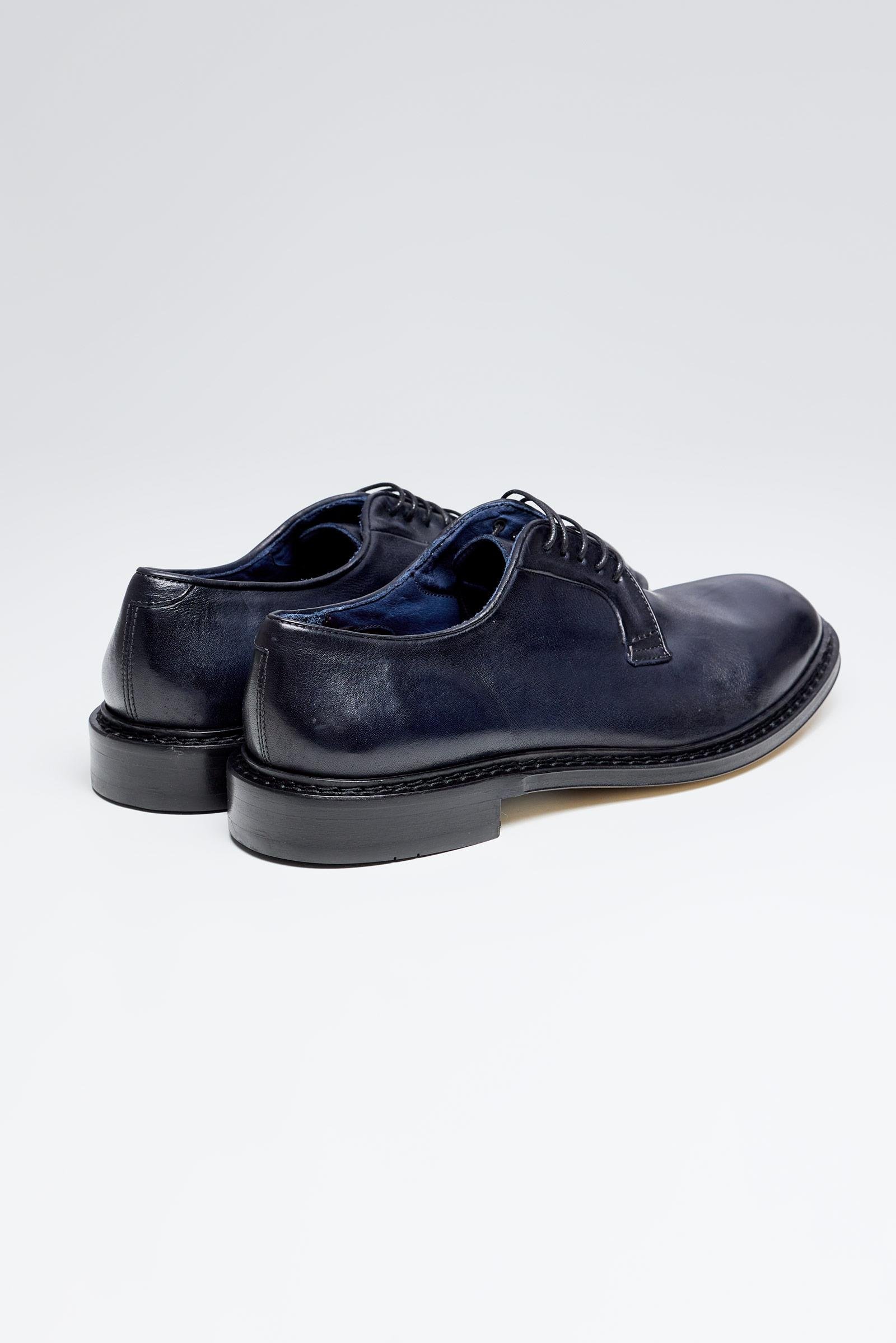 Lacivert Bağcıklı Deri Ayakkabı