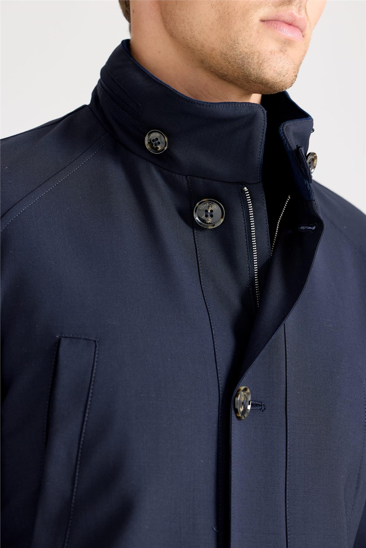 Lacivert Baharlık Yün Mont