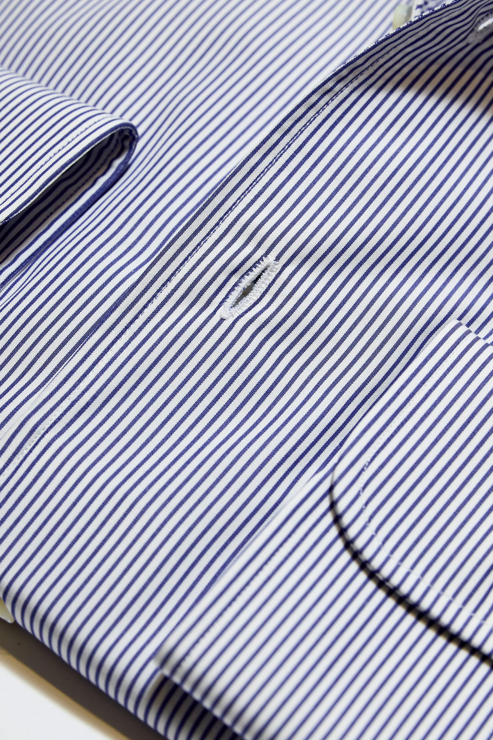 Lacivert Beyaz Çizgili One-Piece Pamuk Gömlek
