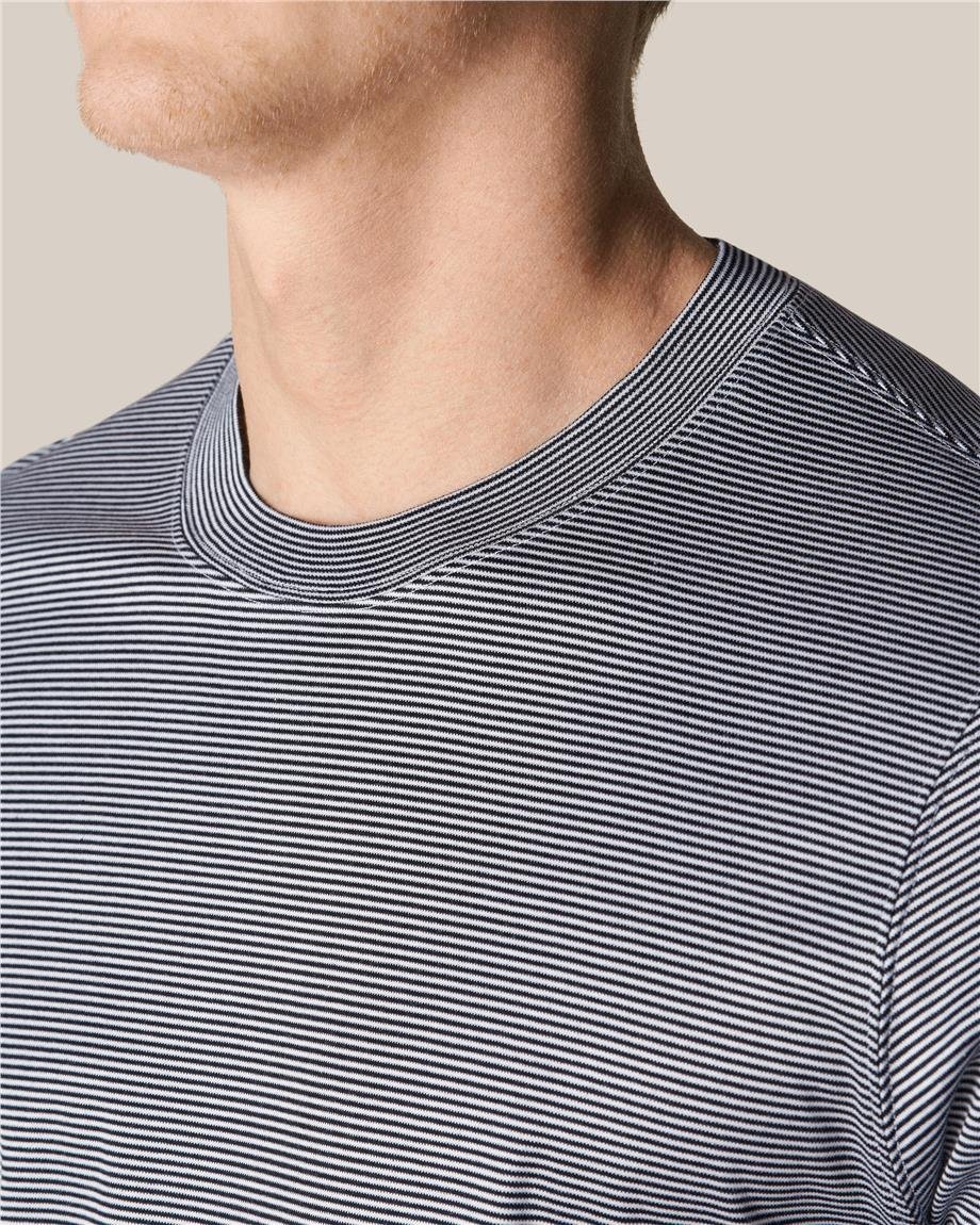 Lacivert Çizgili Filo di Scozia T-shirt