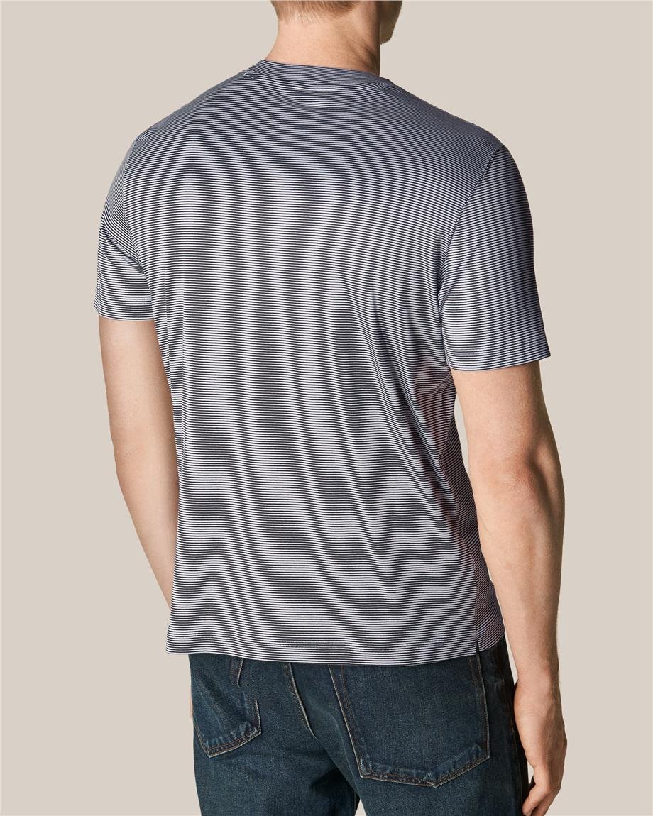 Lacivert Çizgili Filo di Scozia T-shirt