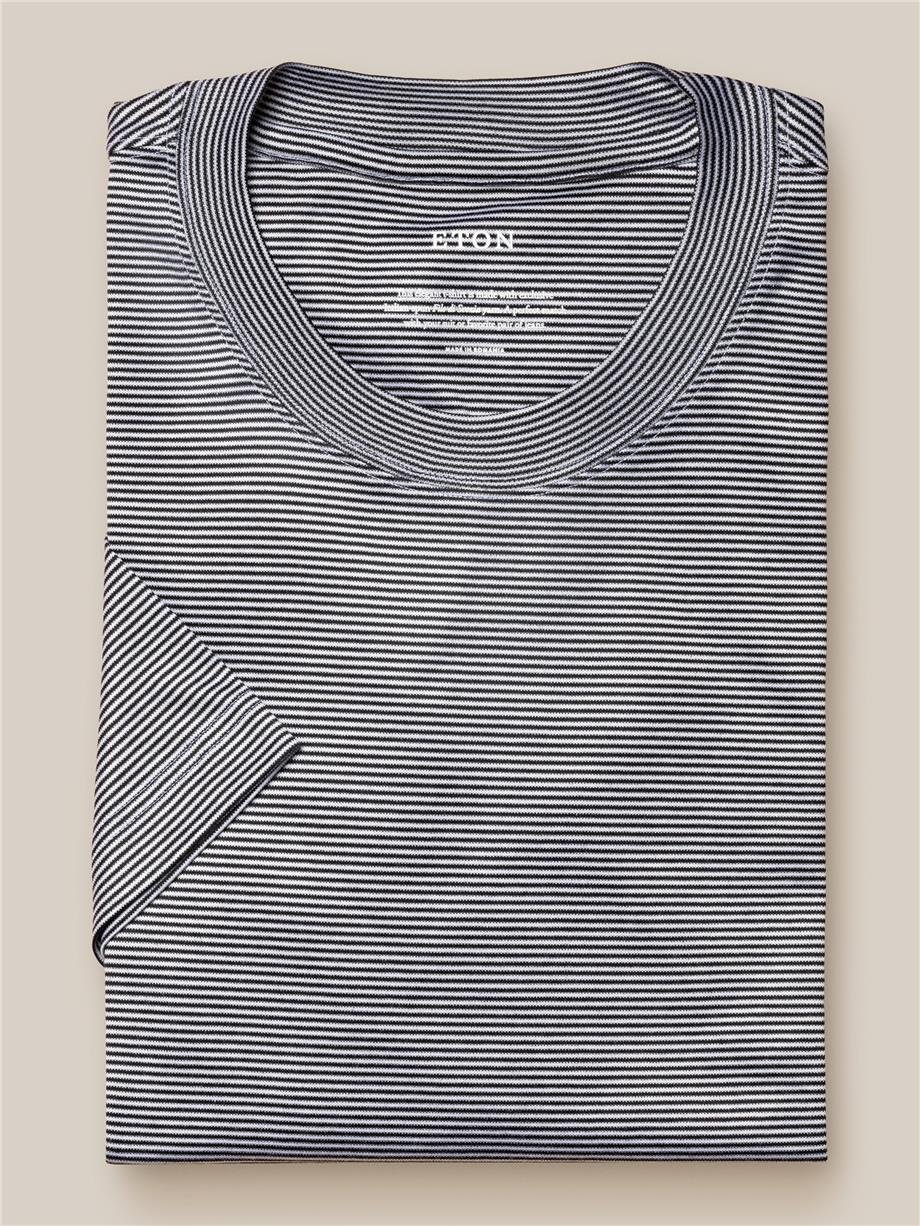 Lacivert Çizgili Filo di Scozia T-shirt