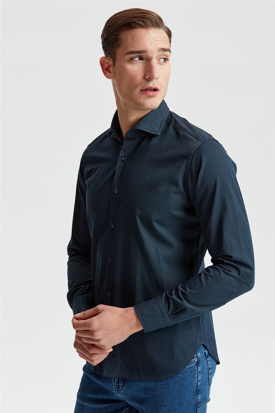 Lacivert Denim Gömlek