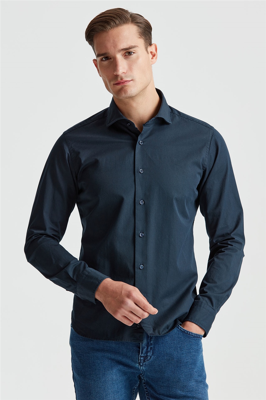 Lacivert Denim Gömlek