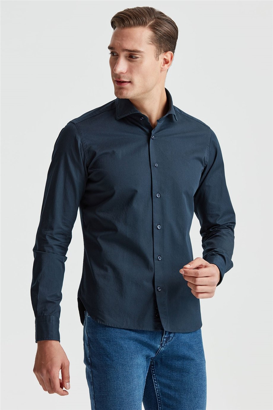 Lacivert Denim Gömlek