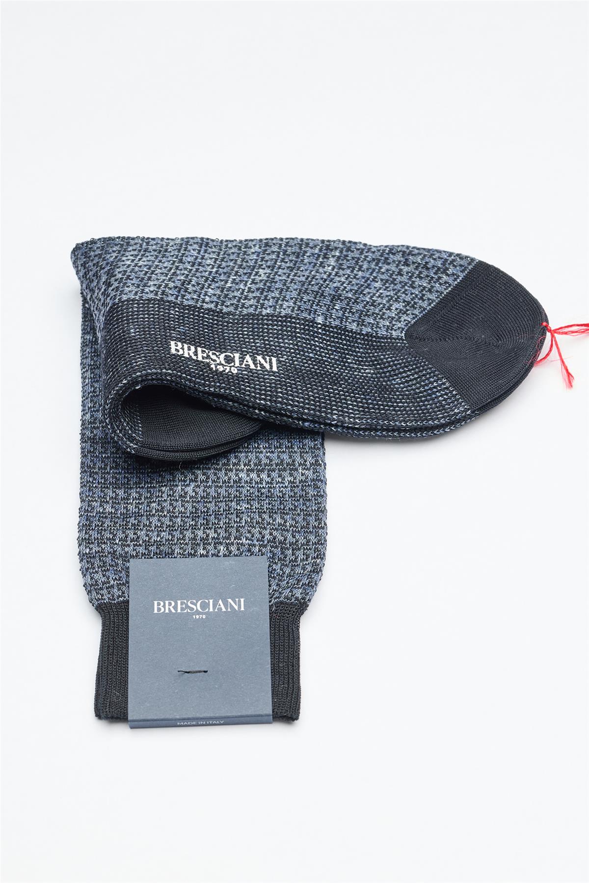 Lacivert Desenli Keten Pamuk Çorap 