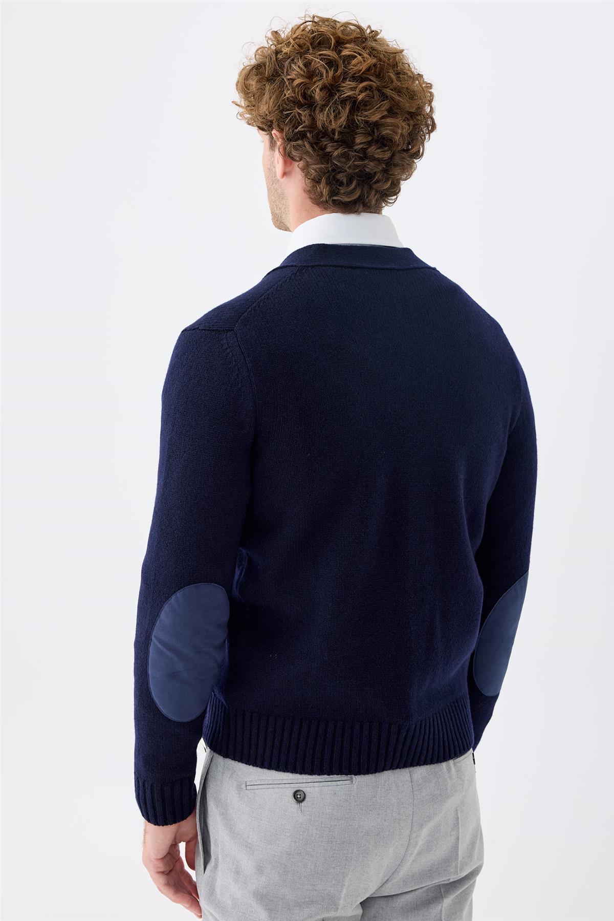 Lacivert Düğmeli Kaşmir Hırka