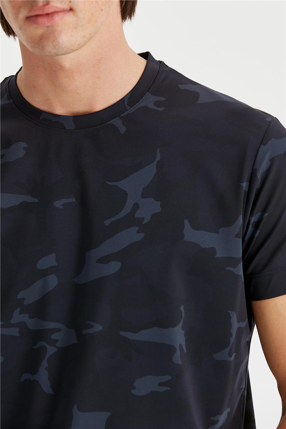 Lacivert Kamuflaj Teknik T-shirt