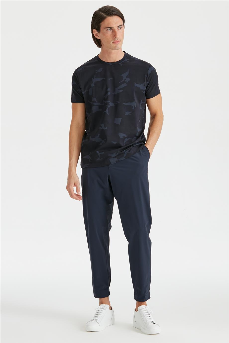 Lacivert Kamuflaj Teknik T-shirt
