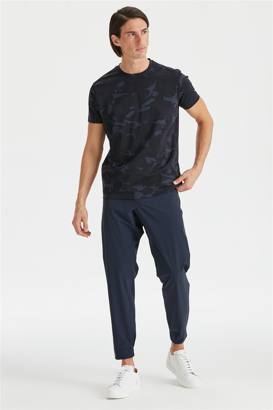 Lacivert Kamuflaj Teknik T-shirt