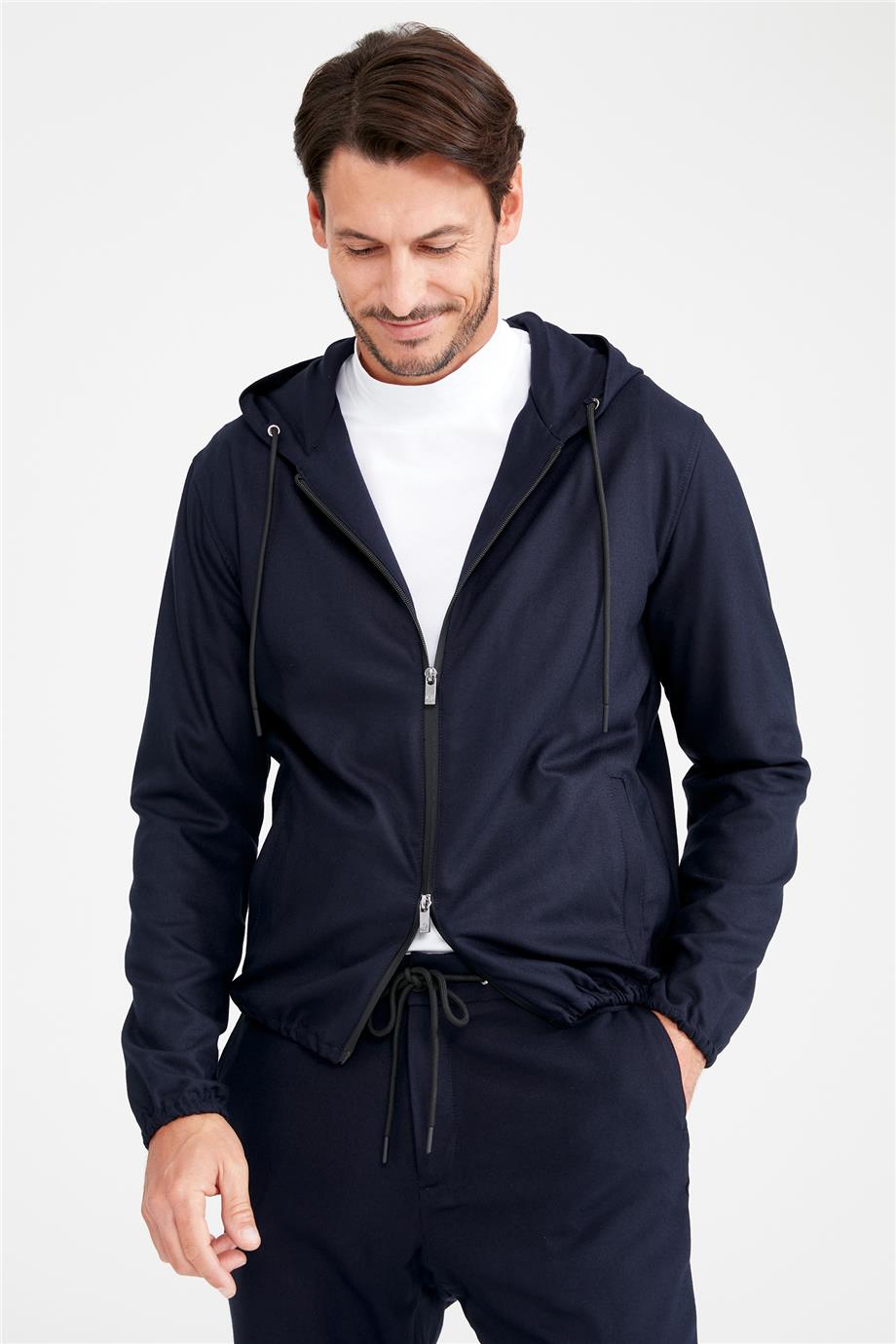 Lacivert Kapüşonlu Sweatmont