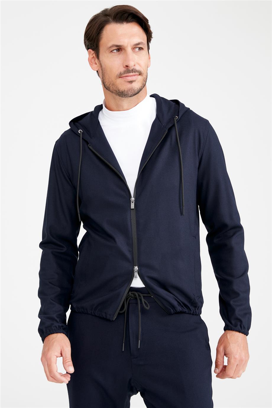 Lacivert Kapüşonlu Sweatmont