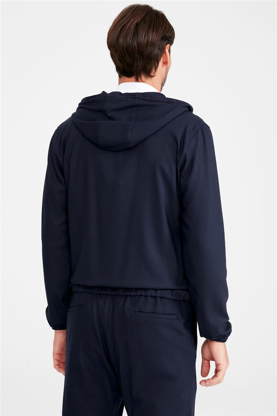 Lacivert Kapüşonlu Sweatmont