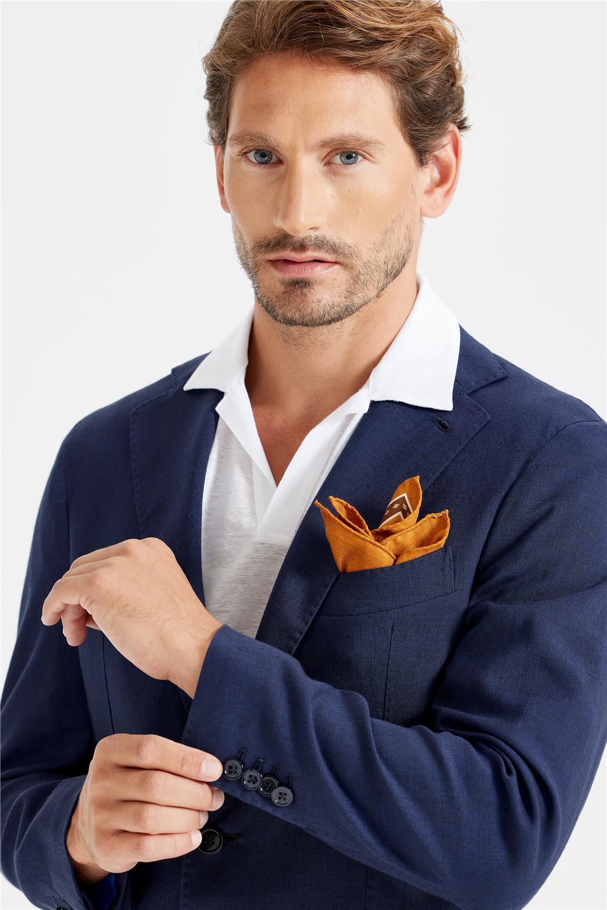 Lacivert Keten Takım Elbise