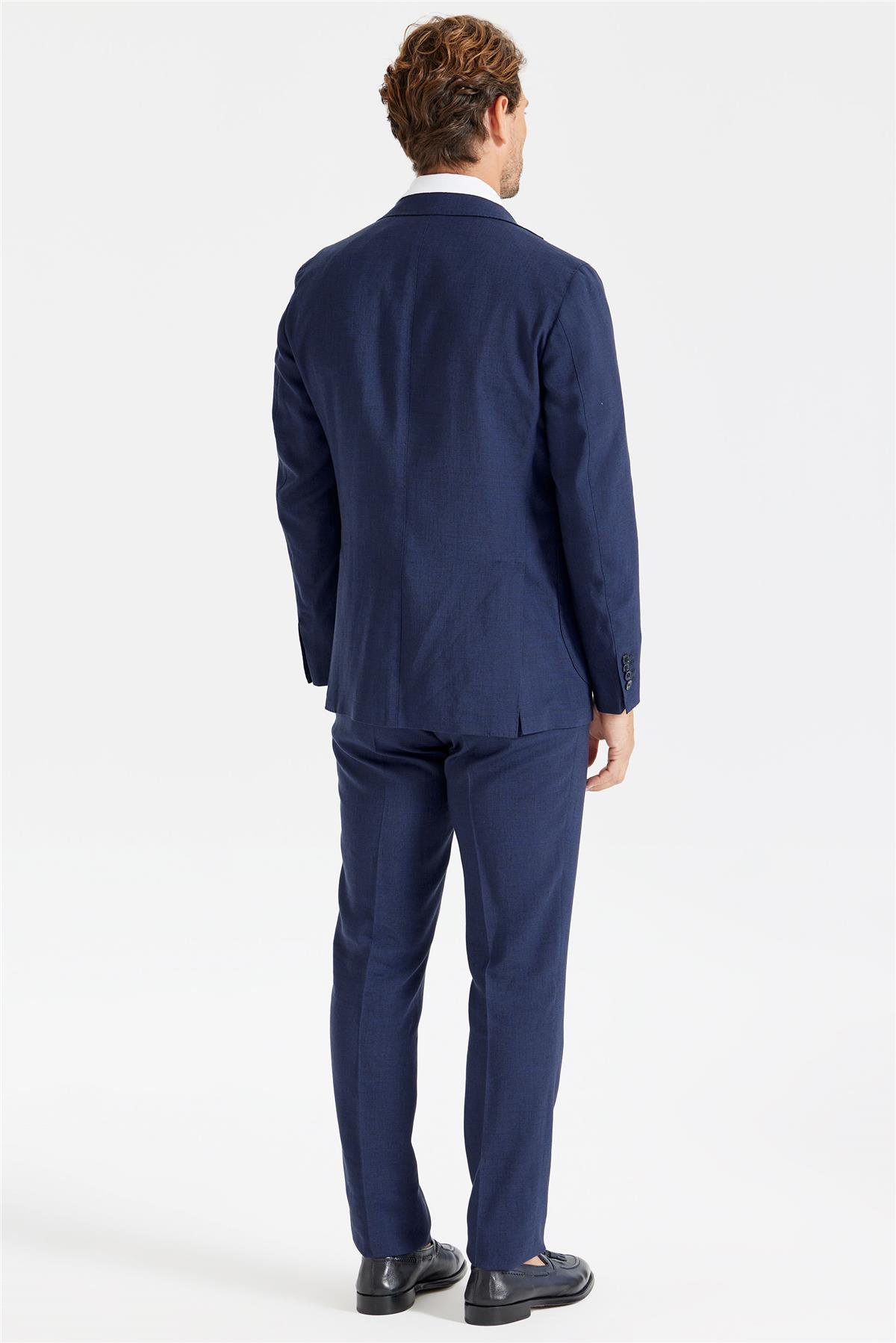 Lacivert Keten Takım Elbise