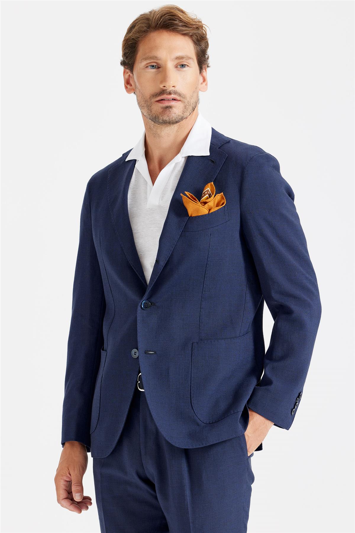 Lacivert Keten Takım Elbise